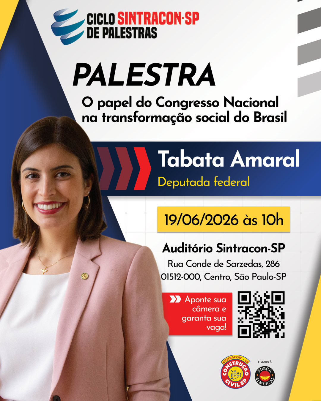 Post social media Ciclo Sintracon-SP Tabata Amaral
